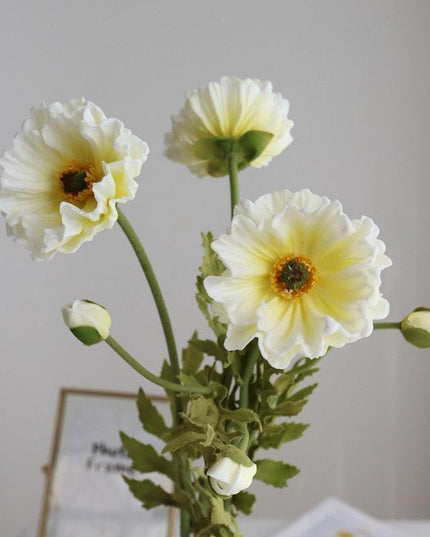 Elegant Realistic Poppy Faux Flower Bouquet - Luxurious Floral Centerpiece for Stylish Decor