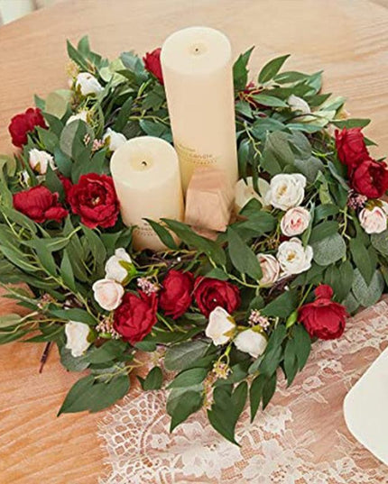 Chic Pink Rose and Eucalyptus Vine Garland - Ideal for Home and Event Decoration
