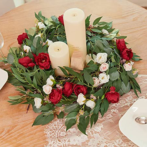 Elegant Eucalyptus Rose Vine Garland for Wedding and Home Decor