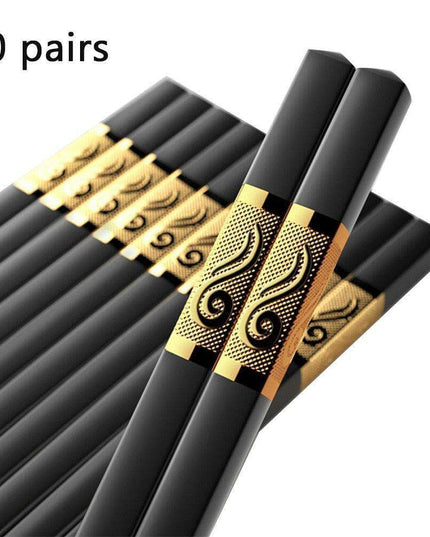 Premium Non-Slip Chopsticks Set - 10 Pairs for an Elevated Asian Dining Experience