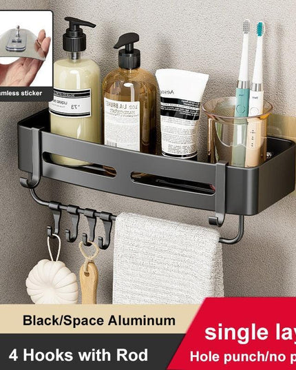 Aluminum Corner Shelf Rack with Versatile Dual Installation Options