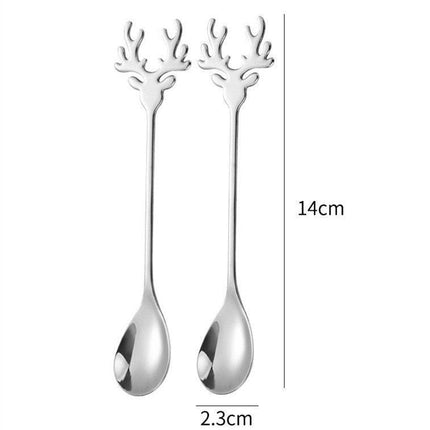 Santa's Joyful Holiday Silverware Duo - Cheerful Spoon and Fork Set for Festive Feasts