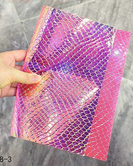 Iridescent Rainbow Snakeskin Holographic PVC Craft Fabric - Perfect for Artistic Creations