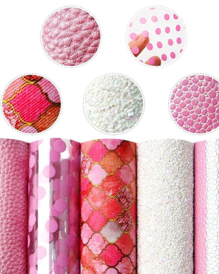 Elegant Pink Lychee Glitter Faux Leather Craft Sheets for Stunning DIY Projects