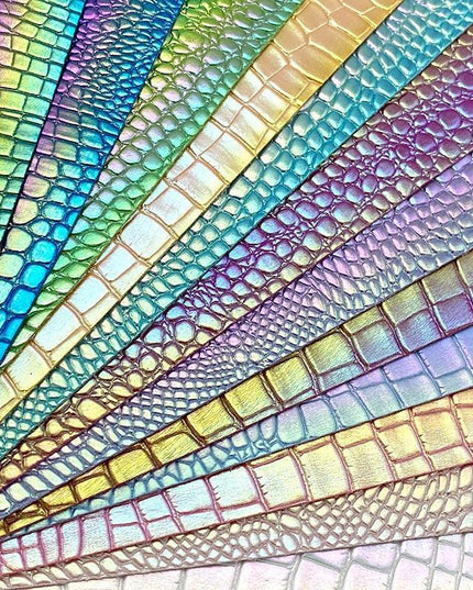Vibrant Metallic Crocodile Textured Faux Leather Crafting Kit