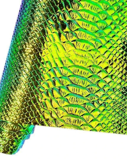 Iridescent Holographic Snakeskin PU Leather Craft Roll for Creative DIY Adventures