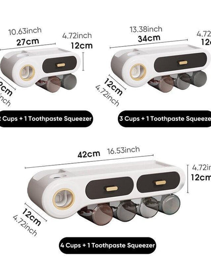 Comprehensive Bathroom Organizer Set for Toothbrushes, Cups, and Cosmetics