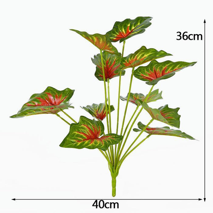 Vibrant Artificial Turtle Leaf Foliage Bundle - Set of 12 Heads