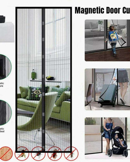 Insect-Proof Magnetic Mesh Screen Door with Automatic Soft Close Mechanism