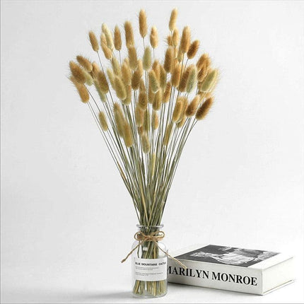Whimsical Dried Bunny Tail Floral Arrangement - Elegant Home Decor