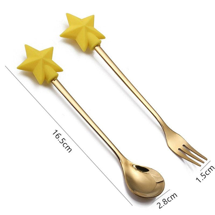 Santa's Joyful Holiday Silverware Duo - Cheerful Spoon and Fork Set for Festive Feasts