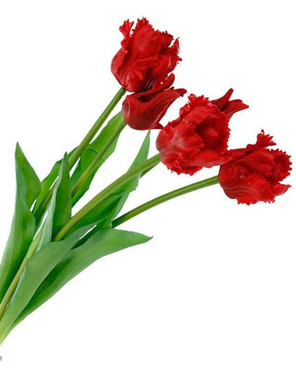 Chic Parrot Tulip Silk Floral Arrangement - 5-Piece Luxe Botanical Set