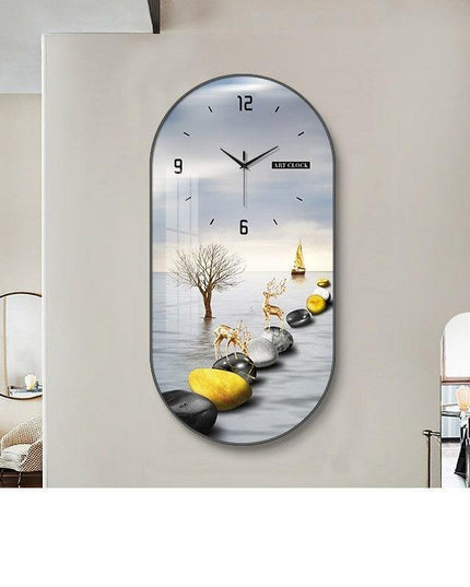 Chic Botanical Elegance - Sophisticated Wall Clock for Home and Dining Spaces