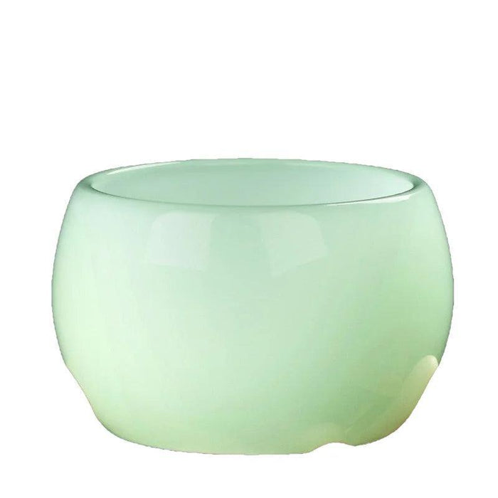 Luxurious Cyan Jade Porcelain Tea Cup Set - Elegant Gift for Tea Enthusiasts