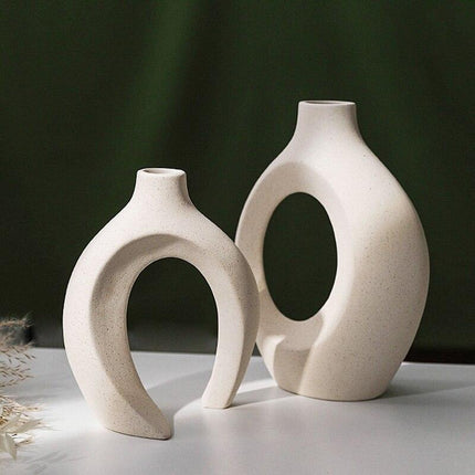 Nordic Elegance Ceramic Vase Duo - Perfect for Modern Home Decor