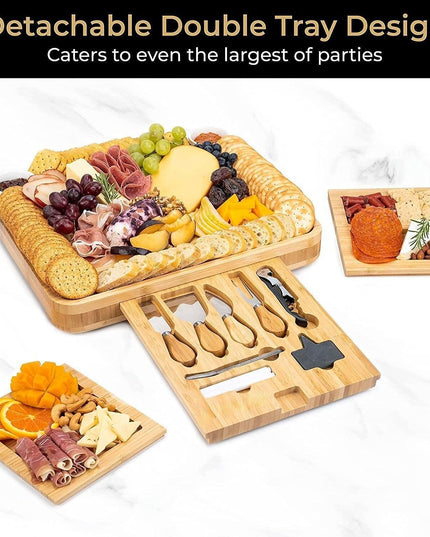 Elegant Bamboo Cheese Serving Board Set - Premium Entertaining Essentials