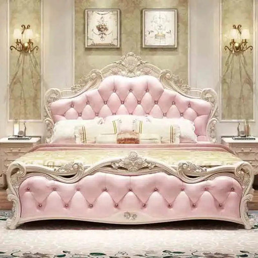Regal Morocco Dream Leather Bed - European Opulence & Morocco Charm