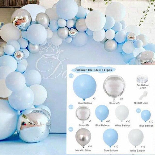 Blue Macaron Confetti Balloon Arch Kit for Elegant Events