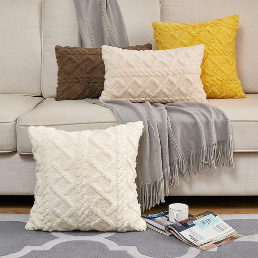 Pillowcase Decorative Home Pillows White Pink Retro Fluffy Soft Throw Pillowcover For Sofa Couch Cushion Cover 45x45 Pillow Hugs-0-Très Elite-Cream-30x50cm-Très Elite