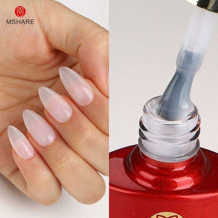 At-Home Salon Nail Extension Kit – Milky White UV Builder Gel for Professional Results