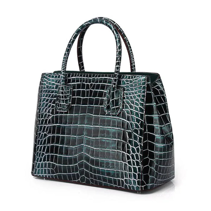 Exquisite Crocodile Embossed Leather Shoulder Bag for Women
