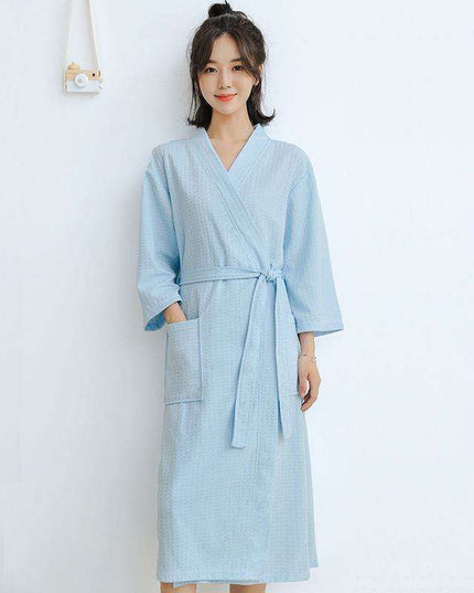 Couples' Elegant Cotton Kimono-Style Lounging Set