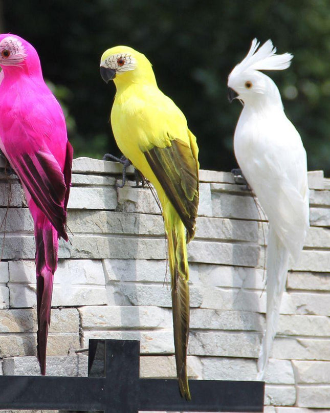 Exquisite Lifelike Parrot Sculpture: Elegant Decor for Indoor and Outdoor Spaces