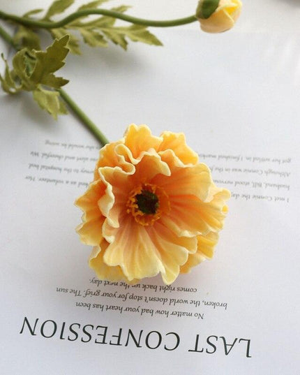 Elegant Realistic Poppy Faux Flower Bouquet - Luxurious Floral Centerpiece for Stylish Decor