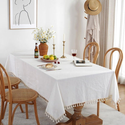 Chic Cotton-Linen Tablecloth Set for Dining, Photography, and Home Decor