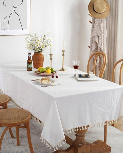 Chic Cotton-Linen Tablecloth Set for Dining, Photography, and Home Decor