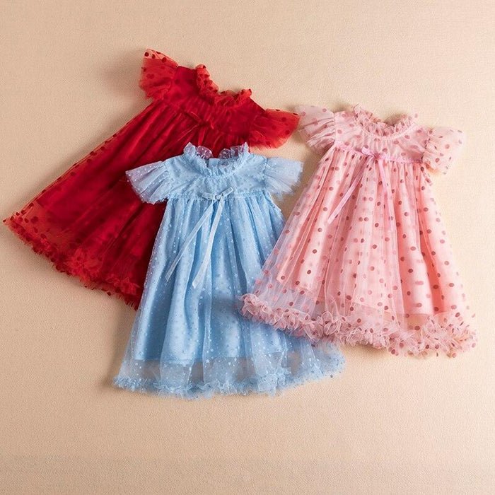 Pink Polka Dot Toddler Flower Girl Dress - Perfect for Festive Celebrations and Special Events