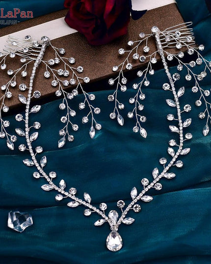 Elegant Silver Water Drop Rhinestone Bridal Headpiece