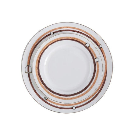Modern Elegance Ceramic Dinnerware Set with Glass Accent - Elevate Your Dining Experience