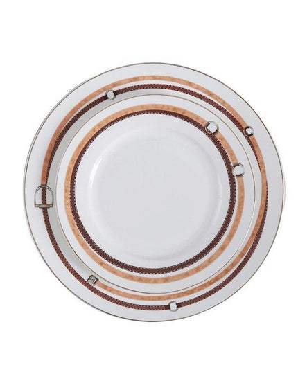 Modern Elegance Ceramic Dinnerware Set with Glass Accent - Elevate Your Dining Experience