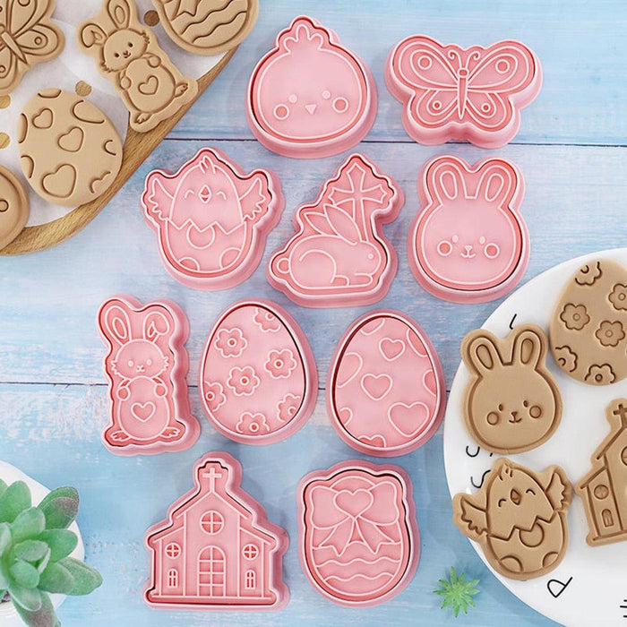 Easter Silicone Cookie Cutter Set - Bake Delightful Butterfly, Egg, and Bunny Cookies