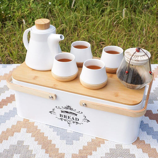 Travel-Ready Tea Cup Set in Portable Metal Box - Perfect Gift for the Holiday Season