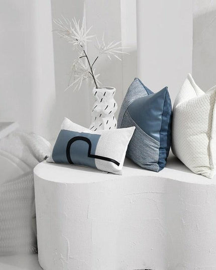 Nordic Blue Luxe Reversible Cushion Set - Transform Your Home with Dual Print Elegance