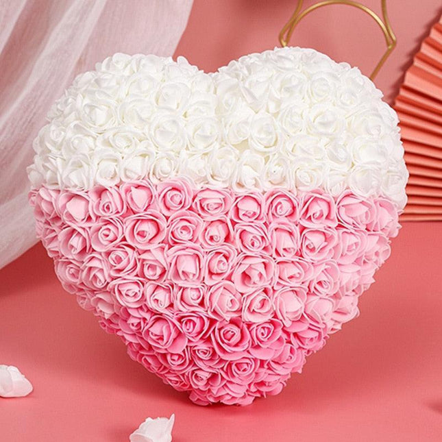 Eternal Romance Rose Heart Arrangement - Handcrafted Floral Decor for Love-filled Spaces