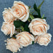 Pink Rose Silk Flower Bouquet with 9 Lifelike Roses
