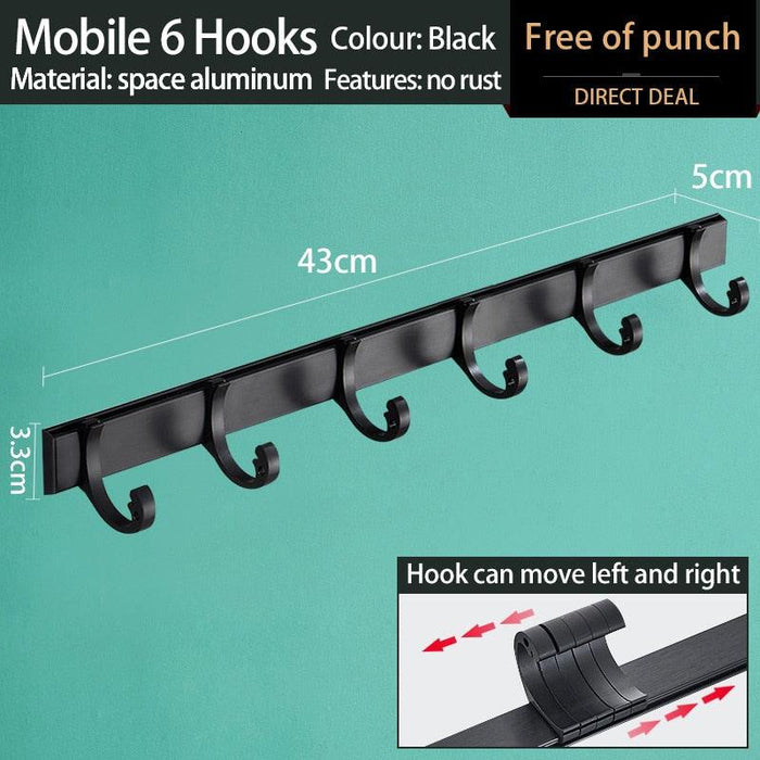 Space-Saving Aluminum Robe Hook Set: Durable Storage Solution