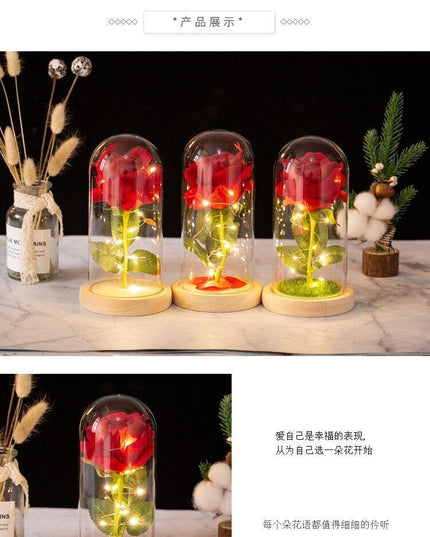 Elegant Simulated Rose Glass Dome - A Touch of Luxury for Your Home