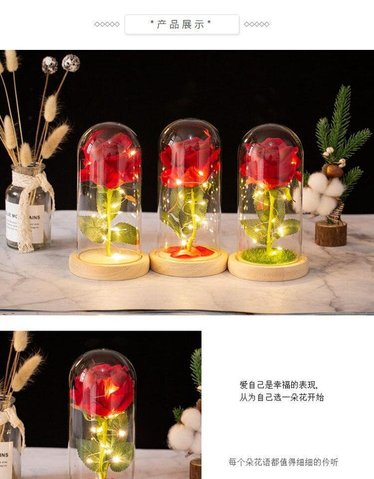Elegant Simulated Rose Glass Dome - A Touch of Luxury for Your Home