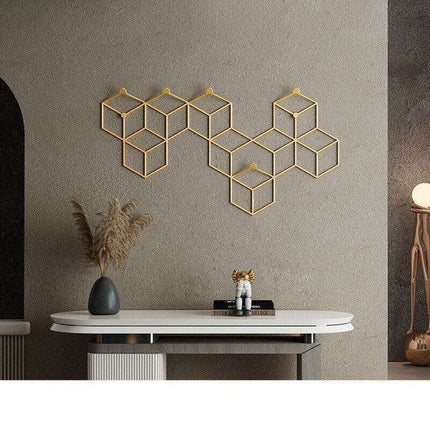 Elegant Wrought Iron Entryway Organizer - Chic Storage for Hats and Apparel