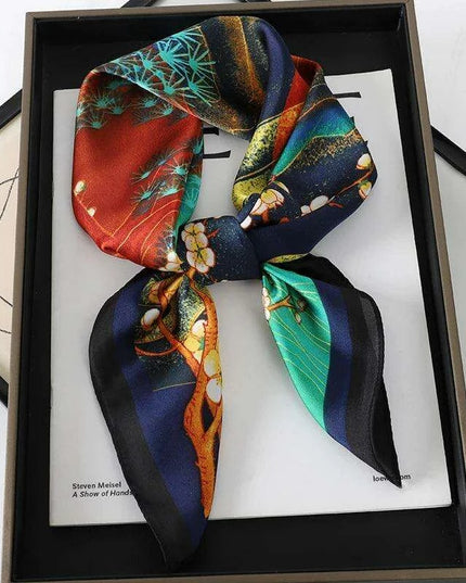 Elegant Leopard Print Silk Scarf - Premium Women's Fashion Accessory