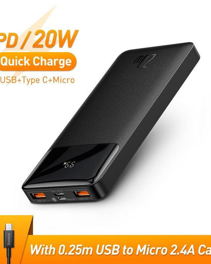 20,000mAh Baseus Power Bank - High-Speed Dual Input/Output Charging for Ultimate Portability