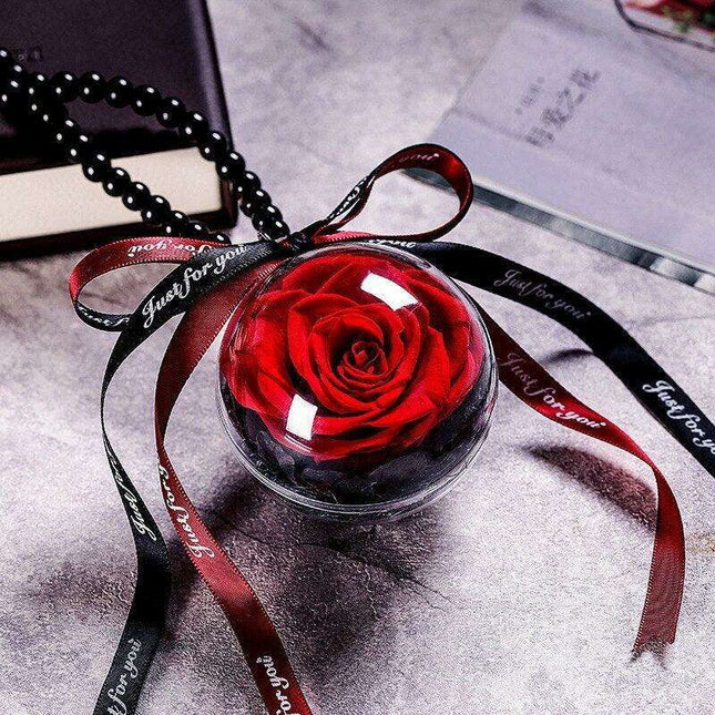 Eternal Romance - Glass Enchantment with Preserved Roses and LED Lights