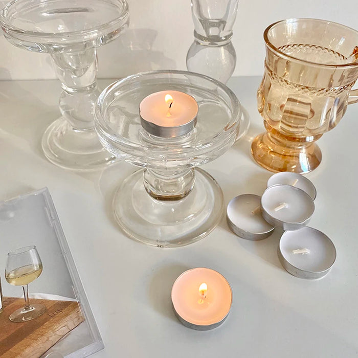 Elegant Nordic Glass Candle Holder - Handcrafted Wedding & Home Decor