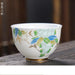 Crane Elegance White Porcelain Tea Cup for Good Fortune