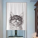 Elegant Japanese Style 3D Cat Print Half Door Curtain with Translucent Design