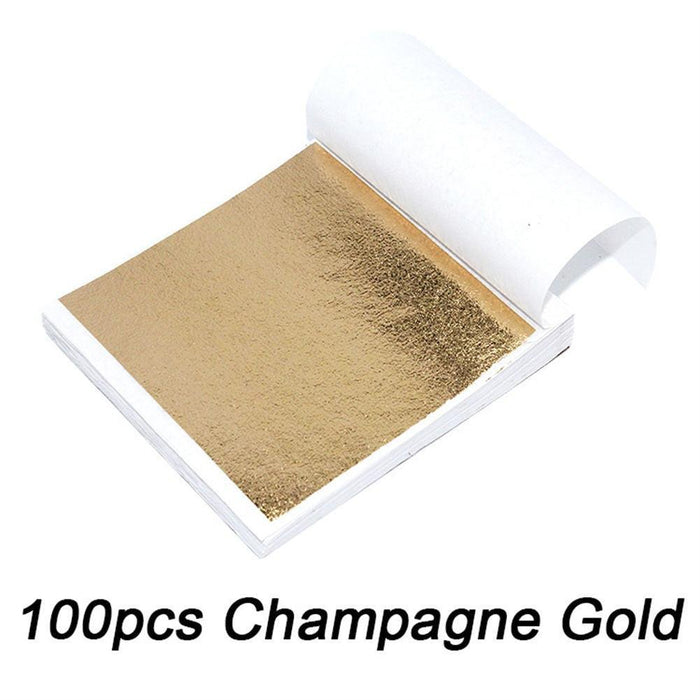 100-Piece Assorted Gold and Silver Metallic Foil Craft Paper Sheets